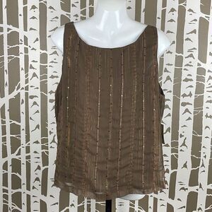 Judith Hart Collection NEW $49 Golden Touch Sequined Tank Top sz 16